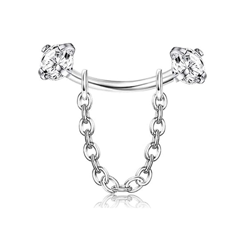 16G lančić Zakrivljeni uteg za obrve Prsten Rook Daith Naušnice Hrskavica Tragus Kirurški čelik Cirkon Body Piercing Nakit Veleprodaja