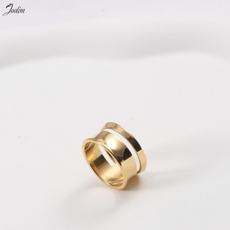 Joolim High End pozlaćena trajna traka sa širokim nepravilnim lukom, vodootporni i nepotamnjeni nakit od nehrđajućeg čelika, veleprodaja