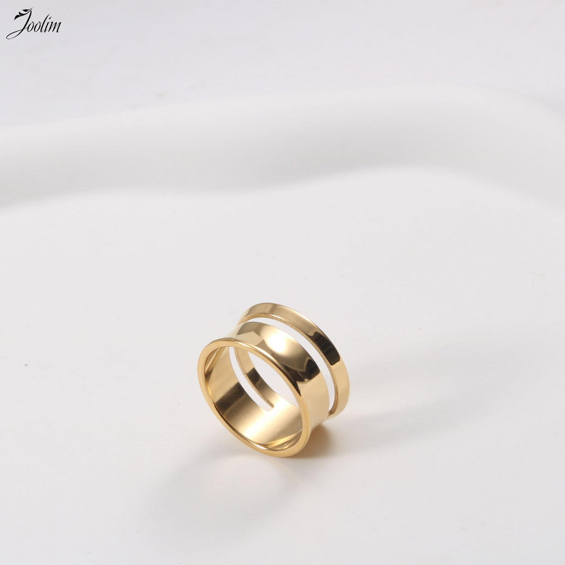 Joolim High End pozlaćena trajna traka sa širokim nepravilnim lukom, vodootporni i nepotamnjeni nakit od nehrđajućeg čelika, veleprodaja