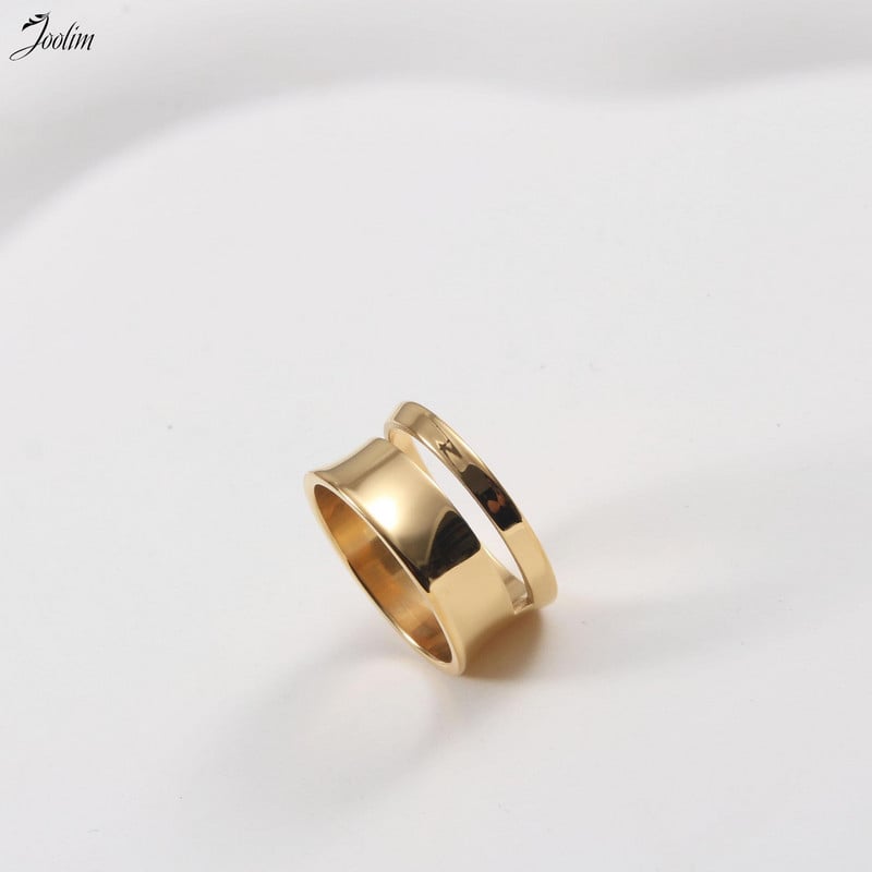 Joolim High End pozlaćena trajna traka sa širokim nepravilnim lukom, vodootporni i nepotamnjeni nakit od nehrđajućeg čelika, veleprodaja