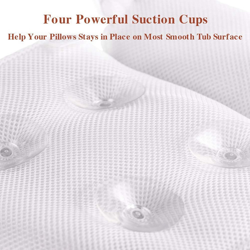 Jastuk za kupanje protiv klizanja Jastuk za kadu za kupanje Spa jastuk Jastuk za naslon za glavu s vakuumskim čašicama za vrat i leđa