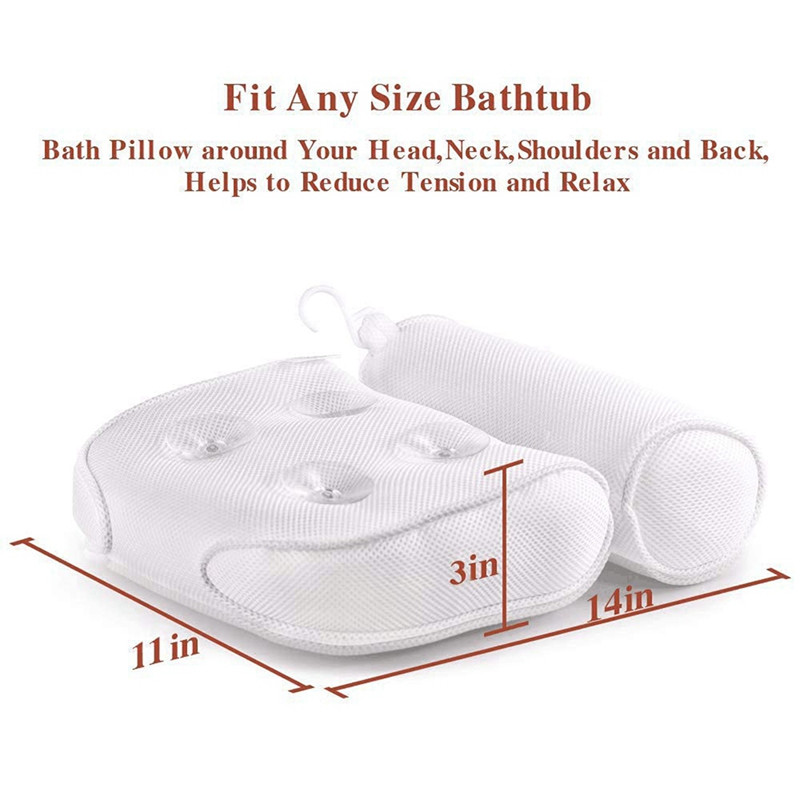 Jastuk za kupanje protiv klizanja Jastuk za kadu za kupanje Spa jastuk Jastuk za naslon za glavu s vakuumskim čašicama za vrat i leđa