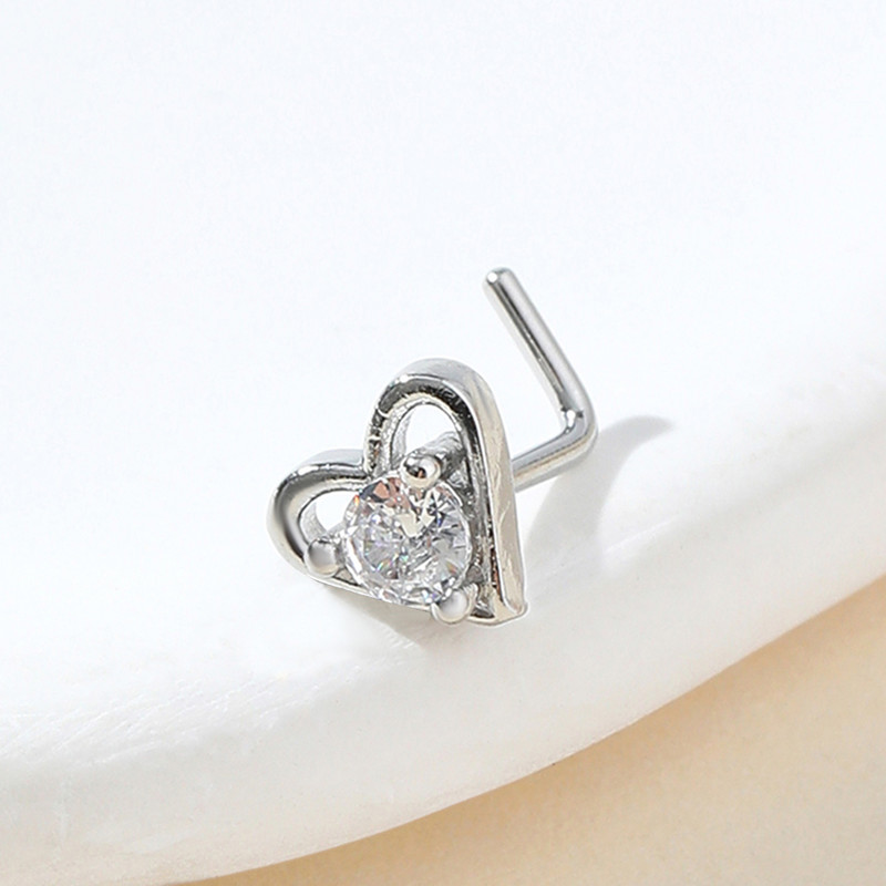 Sirds 20 G L forma deguna pīrsings, dobs, sirds deguna pīrsings.