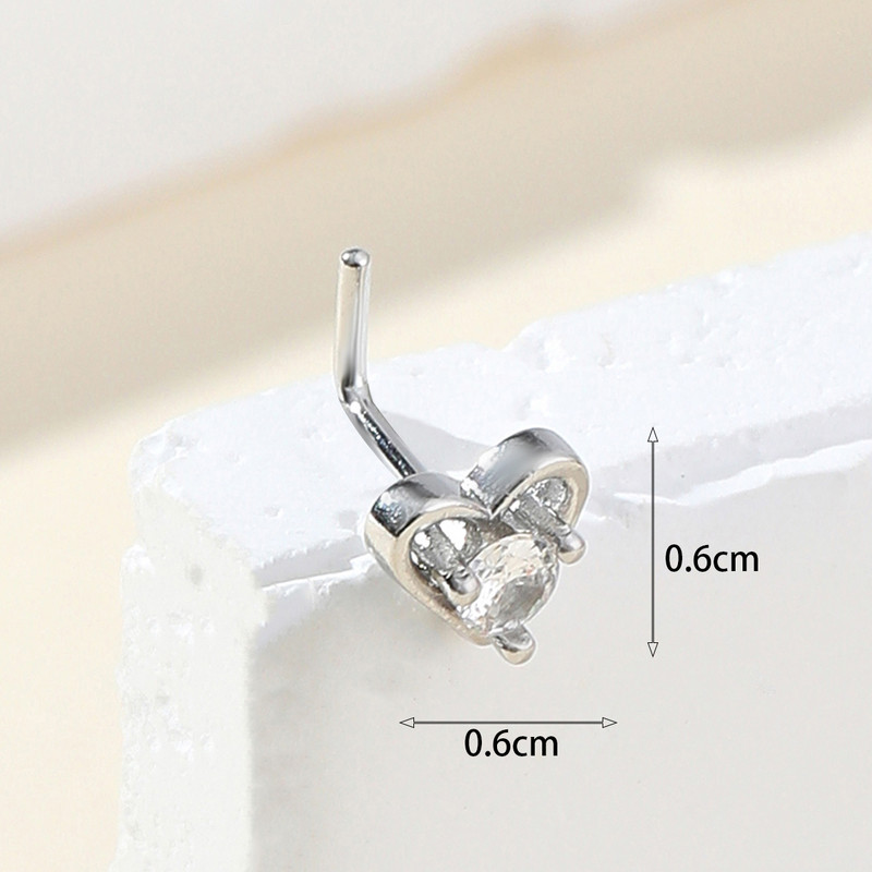 Sirds 20 G L forma deguna pīrsings, dobs, sirds deguna pīrsings.