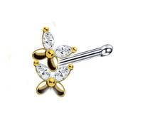 Cute Bunny Ring Nose Pīrsings Stud Bunny Deguns Pīrsings Kristāla Trusis Rotaslietas Trusis Karikatūra Narisa Pīrsings Stud Īsts pīrsings