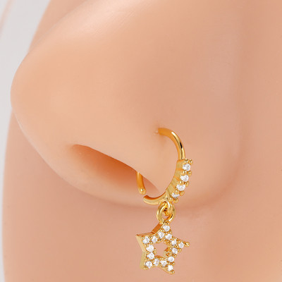 Mali prstenovi za nos od kirurškog čelika, srce, zvijezda, mjesec, sunce, cirkon, 20 g nakit za piercing za žene, muškarce, poklon