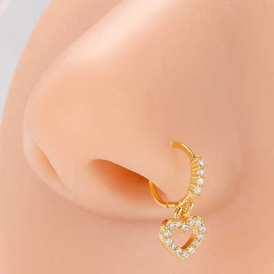 Mali prstenovi za nos od kirurškog čelika, srce, zvijezda, mjesec, sunce, cirkon, 20 g nakit za piercing za žene, muškarce, poklon