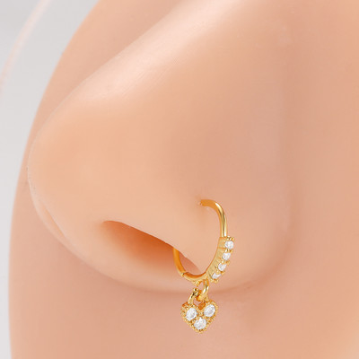 Mali prstenovi za nos od kirurškog čelika, srce, zvijezda, mjesec, sunce, cirkon, 20 g nakit za piercing za žene, muškarce, poklon