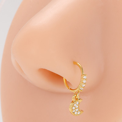 Mali prstenovi za nos od kirurškog čelika, srce, zvijezda, mjesec, sunce, cirkon, 20 g nakit za piercing za žene, muškarce, poklon