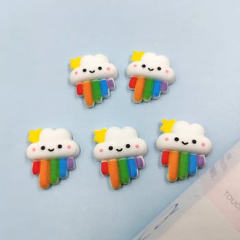 10 τμχ Κορέα Rainbow Star Cloud Cute Charms For Jewelery Making Findings Resin Floating Pendant Patch Diy Phone Case σκουλαρίκια C869