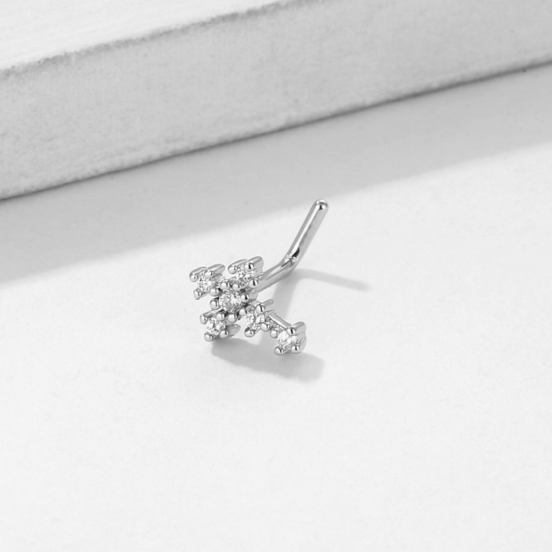 Križ 20G L oblik prstena za piercing za nos Nos Stud kirurška čelična igla za nozdrve Piercing za pregradu Nez Dangel Nariz Pircing Obruč za nos