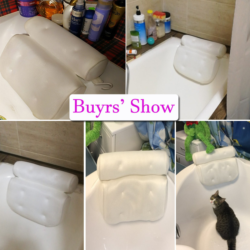 SPA neslystanti vonios pagalvė su siurbimo puodeliais Vonios kaklo nugaros atrama galvos atramos pagalvė sustorinta namų karštos vonios pagalvėlė Aksesuaras