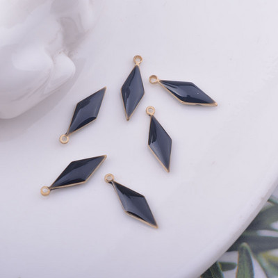 30gab 5*16mm vara ģeometrijas piekariņi abās pusēs emaljēts rombs kulons DIY juvelierizstrādājumu auskaru izgatavošana