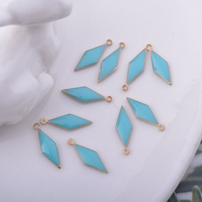 30gab 5*16mm vara ģeometrijas piekariņi abās pusēs emaljēts rombs kulons DIY juvelierizstrādājumu auskaru izgatavošana