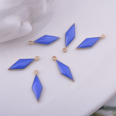 30gab 5*16mm vara ģeometrijas piekariņi abās pusēs emaljēts rombs kulons DIY juvelierizstrādājumu auskaru izgatavošana