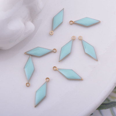 30gab 5*16mm vara ģeometrijas piekariņi abās pusēs emaljēts rombs kulons DIY juvelierizstrādājumu auskaru izgatavošana