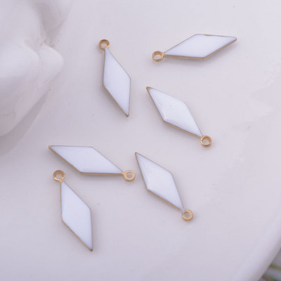 30gab 5*16mm vara ģeometrijas piekariņi abās pusēs emaljēts rombs kulons DIY juvelierizstrādājumu auskaru izgatavošana