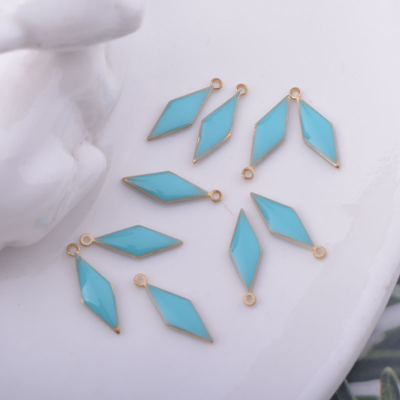 30gab 5*16mm vara ģeometrijas piekariņi abās pusēs emaljēts rombs kulons DIY juvelierizstrādājumu auskaru izgatavošana