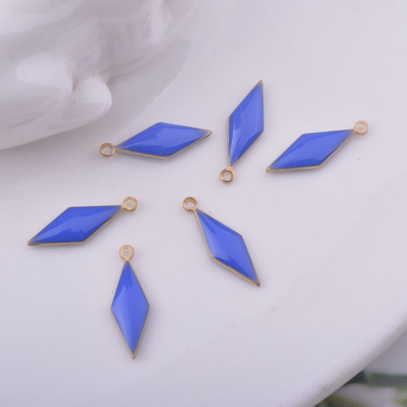 30gab 5*16mm vara ģeometrijas piekariņi abās pusēs emaljēts rombs kulons DIY juvelierizstrādājumu auskaru izgatavošana