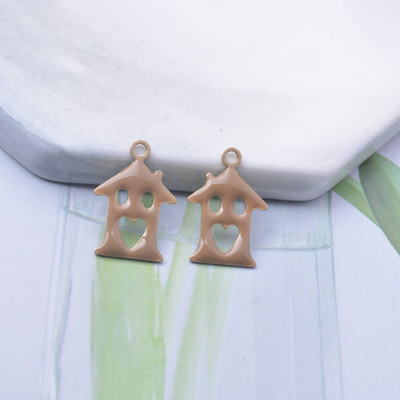 30 komada bakrenih obostrano emajliranih čarolija za ljubavnu kuću Ljubičasti emajl Mali privjesak DIY Ogrlica, narukvica Dodaci Veleprodaja