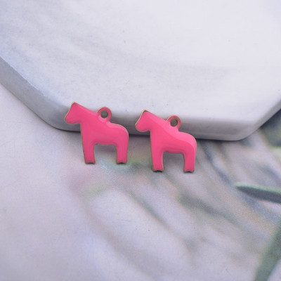 30 komada 13*10 mm bakreni obostrani emajlirani konjski privjesci životinjski privjesak koji ne blijedi