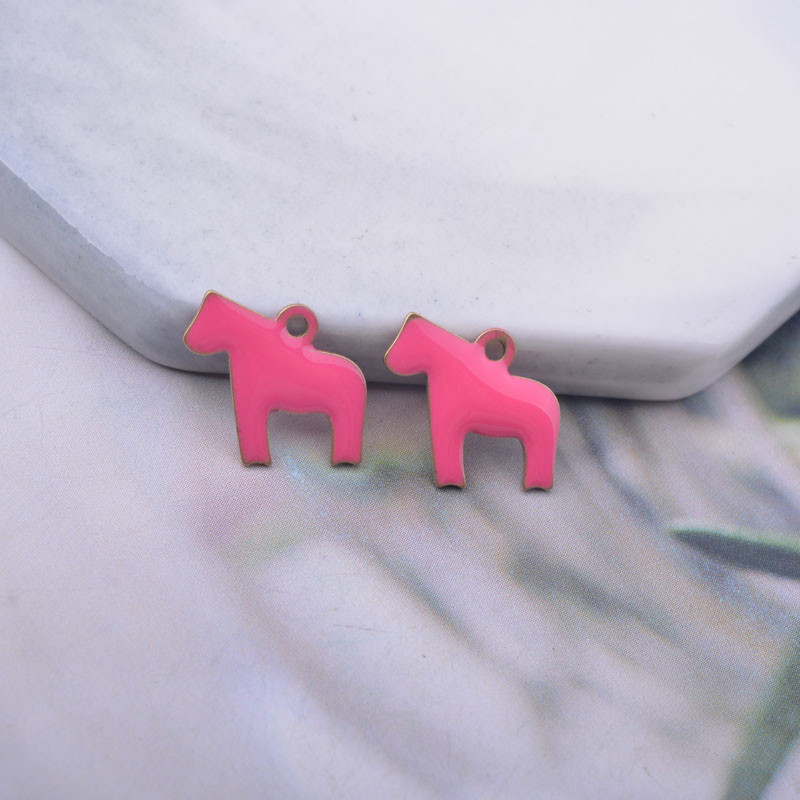 30 komada 13*10 mm bakreni obostrani emajlirani konjski privjesci životinjski privjesak koji ne blijedi