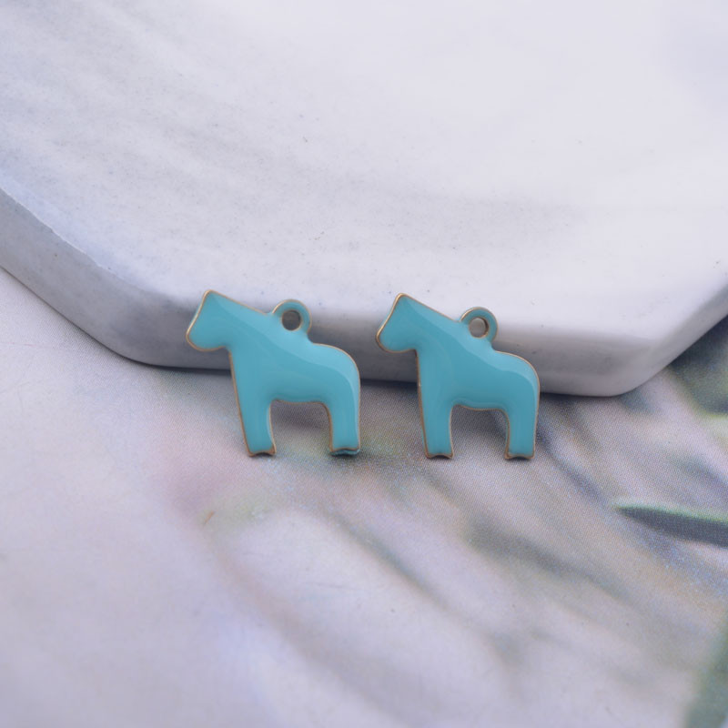 30 komada 13*10 mm bakreni obostrani emajlirani konjski privjesci životinjski privjesak koji ne blijedi