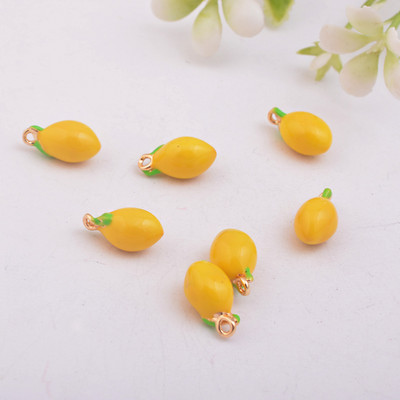 10 komada visokokvalitetnih emajliranih limunskih privjesaka Zlatnih voćnih privjesaka 3D ručno rađenih obrtničkih ukrasa za izradu nakita