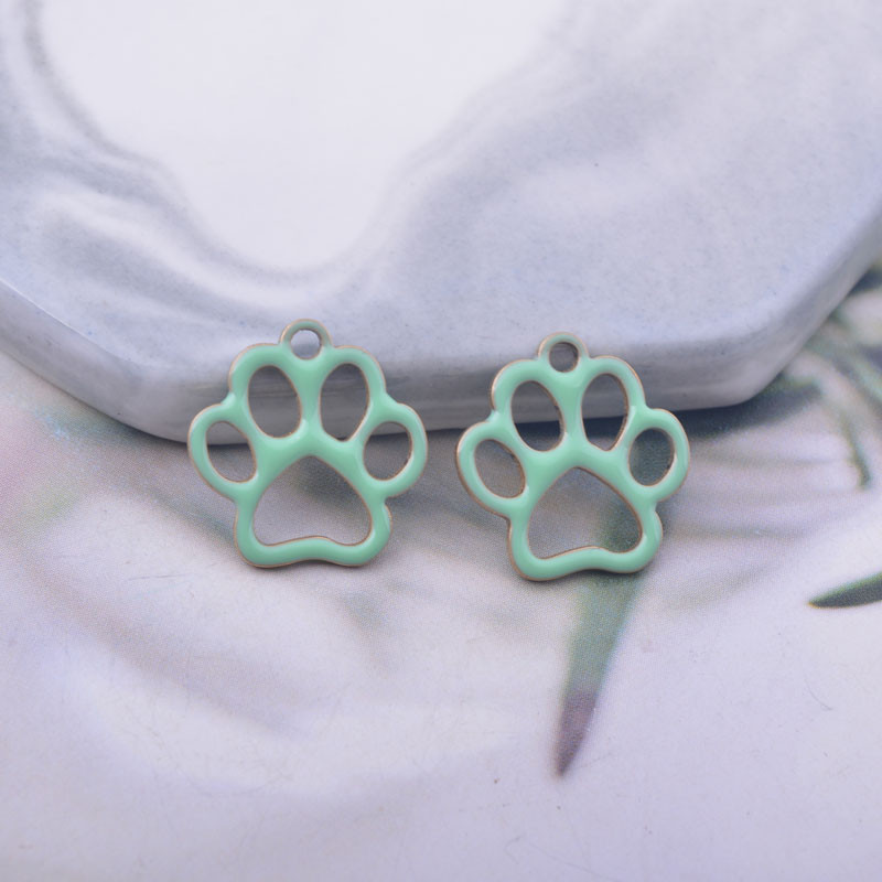 30 komada 10*9 mm bakrenih privjesaka u obliku medvjeđe šape s obje strane emajliranog privjeska Izrada naušnica za nakit DIY