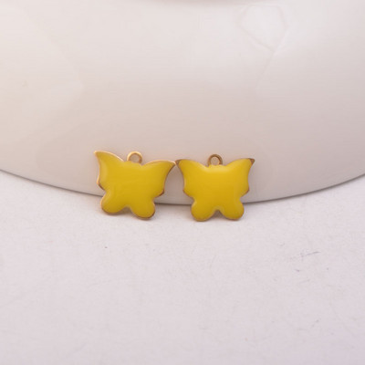 30 komada 10mm*10mm bakreni zlatni emajlirani privjesci s leptirima dvostrani emajlirani privjesci za žene DIY izrada nakita