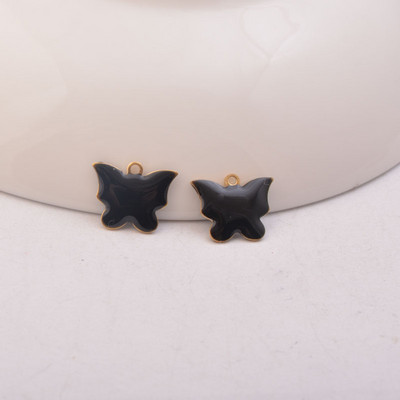 30 komada 10mm*10mm bakreni zlatni emajlirani privjesci s leptirima dvostrani emajlirani privjesci za žene DIY izrada nakita