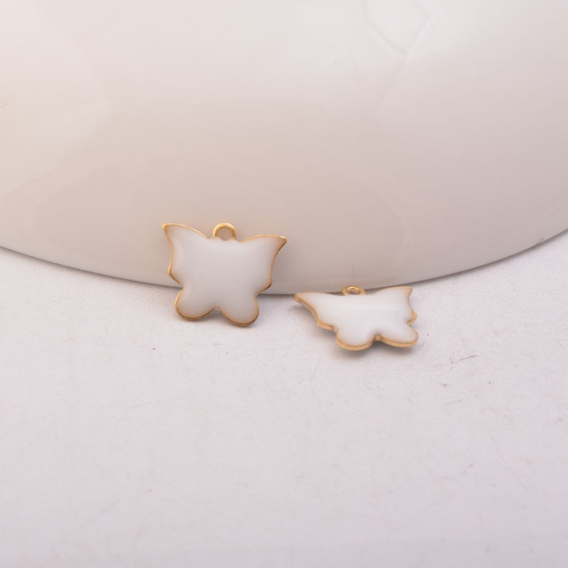 30 komada 10mm*10mm bakreni zlatni emajlirani privjesci s leptirima dvostrani emajlirani privjesci za žene DIY izrada nakita