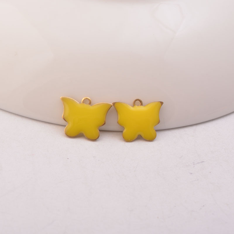 30 komada 10mm*10mm bakreni zlatni emajlirani privjesci s leptirima dvostrani emajlirani privjesci za žene DIY izrada nakita