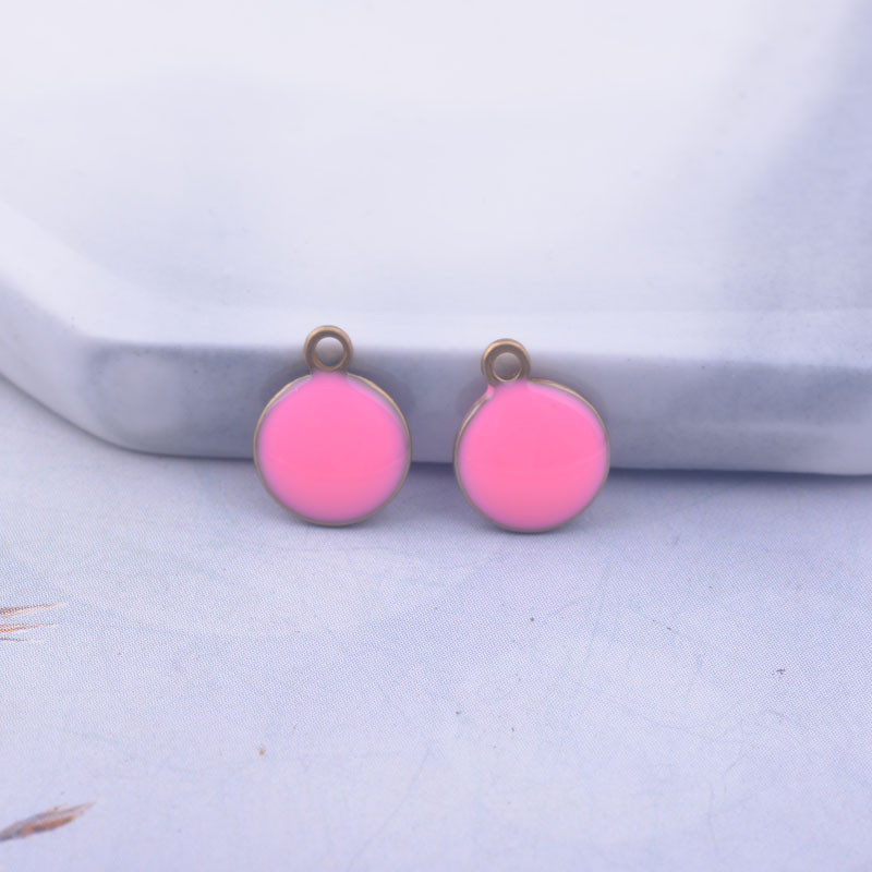 30 komada 7*9 mm prazne bakrene dvostruke emajlirane okrugle privjeske Diy Naušnice Dodaci za nakit
