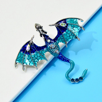 CINDY XIANG Емайлирана брошка с дракон с муха Красива игла за животни Legand 3 цвята Налични зимни бижута Високо качество Ново 2022 г.
