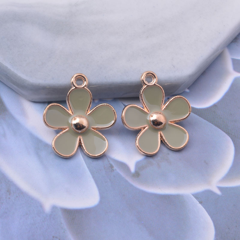 10gab sakausējuma zelta krāsas ziedu emaljas piekariņi auskaru kaklarotam auskaru kulonam