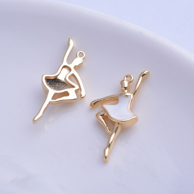 20 komada bakreno zlatne boje visoke kvalitete emajl plesačica šarm kaplje ulje balet lutka privjesak DIY nakit izrada ogrlice