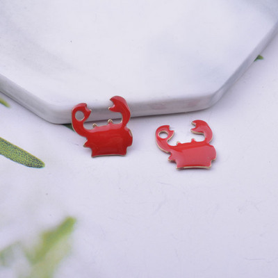 30 komada 12*14 mm bakreni obostrani emajlirani privjesci za rakove za naušnice, ogrlice, emajlirani privjesak