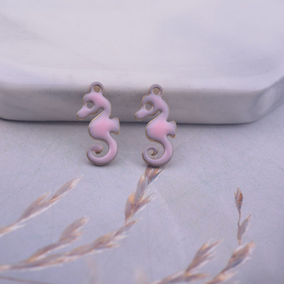 30gab 6*12mm abām virsmām emaljas zivs astes piekariņi vara emaljas kulons DIY rotaslietu izgatavošana