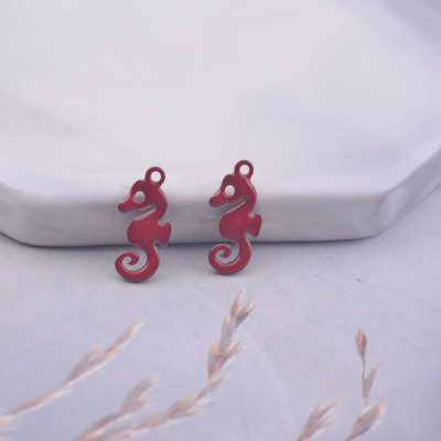 30gab 6*12mm abām virsmām emaljas zivs astes piekariņi vara emaljas kulons DIY rotaslietu izgatavošana