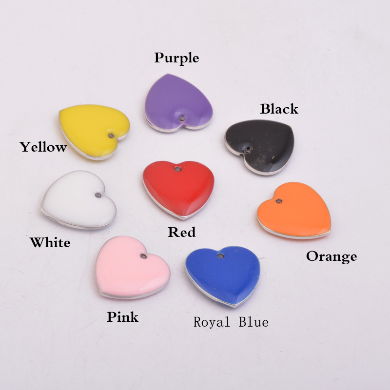 30gab 10*16mm emaljēti vizuļi sirdis piekariņi varš Divpusēji atspoles Sudraba krāsas sirds kulons Nesatur niķeli un Svinu