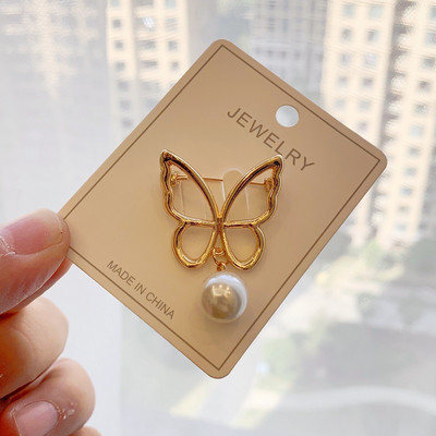 Srebrna boja za sprječavanje provirivanja, biserni broševi za žene, modni slatki cvijet, leptir, ovratnik za grudi, nakit na veliko