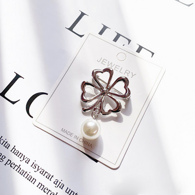 Srebrna boja za sprječavanje provirivanja, biserni broševi za žene, modni slatki cvijet, leptir, ovratnik za grudi, nakit na veliko