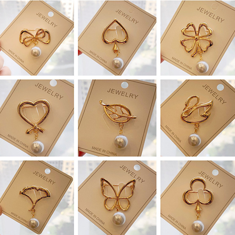 Srebrna boja za sprječavanje provirivanja, biserni broševi za žene, modni slatki cvijet, leptir, ovratnik za grudi, nakit na veliko