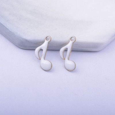 30gab 15*9mm vara abās pusēs emaljētas pukstošās notis piekariņi Mūzikas notis kulons DIY rotaslietu izgatavošana