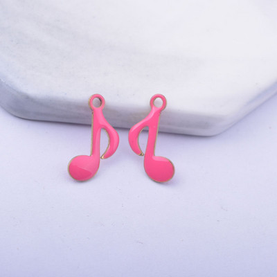 30gab 15*9mm vara abās pusēs emaljētas pukstošās notis piekariņi Mūzikas notis kulons DIY rotaslietu izgatavošana