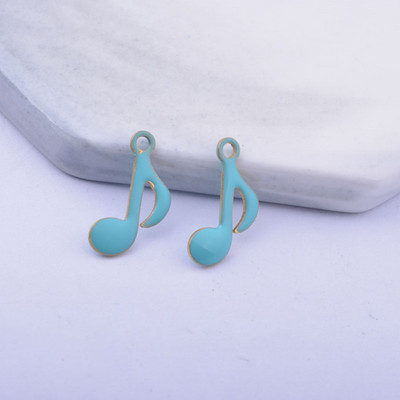 30gab 15*9mm vara abās pusēs emaljētas pukstošās notis piekariņi Mūzikas notis kulons DIY rotaslietu izgatavošana