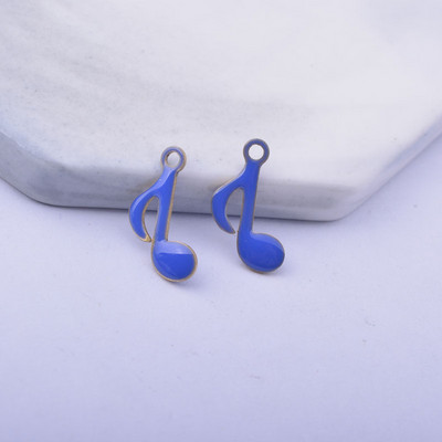 30gab 15*9mm vara abās pusēs emaljētas pukstošās notis piekariņi Mūzikas notis kulons DIY rotaslietu izgatavošana