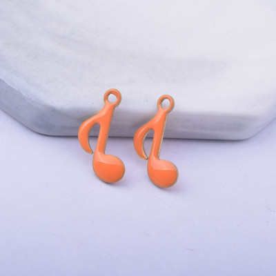 30gab 15*9mm vara abās pusēs emaljētas pukstošās notis piekariņi Mūzikas notis kulons DIY rotaslietu izgatavošana