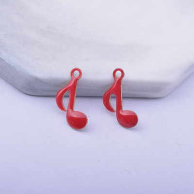 30gab 15*9mm vara abās pusēs emaljētas pukstošās notis piekariņi Mūzikas notis kulons DIY rotaslietu izgatavošana